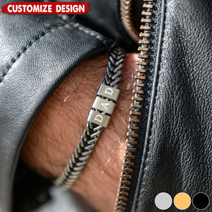 Personalize Names Man's Bracelet-Gift for Dad/Grandpa