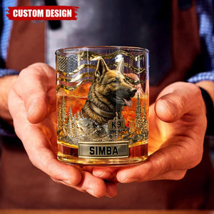 Love My Dog - Personalized German Shepherd Dog Whiskey Glass