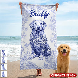 Dog Personalized Beach Towel - Summer Gift For Pet Lovers