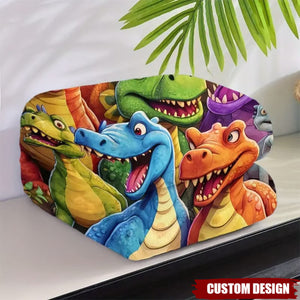 Cute Smiling Dinosaurs HD Digital Print Flannel