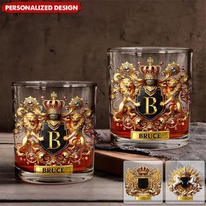 Lion/ Eagle/ Horse Coat Of Arms-Personalized Whiskey Glass