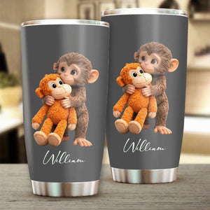 Personalized Adorable Monkey Tumbler - Gift For Birthday & Holiday