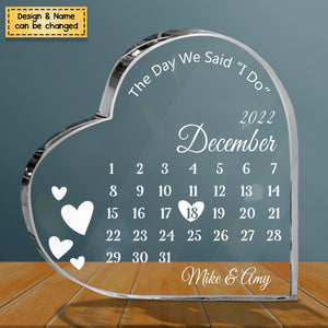 When Our Story Began - Personalized Heart Shaped Acrylic Plaque - Gift For Couple