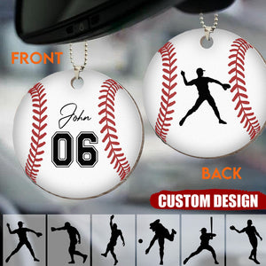 Baseball Ball - Personalized Wooden Car/Christmas Ornament