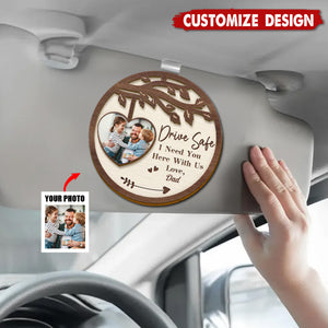 Photo Couple I Need You Here With Me - Personalized Custom Shaped Car Visor Clip