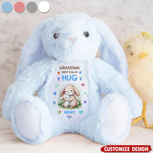 Grandma Sending You A Hug - Personalized Stuffed Bunny