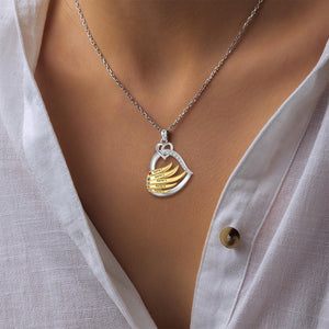 Personalized Golden Intertwined Heart Birthstone Necklace, Mother's Day Gift