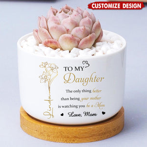 From My Heart To Yours - Personalized Home Decor Ceramic Plant Pot - Gift For Mother's Day