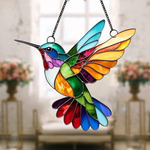 Colorful Hummingbird Suncatcher Ornament-Gift For Bird Lovers