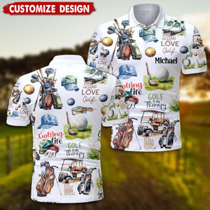 Live Love Golf - Personalized Golf Polo Shirt - The Best Gift For Golf Dad, Uncle, Husband