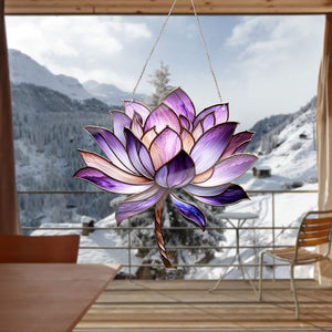 Purple Lotus Acrylic Window Hangings, Lotus lovers gift