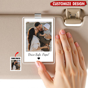 Drive Safe Daddy - Personalized Car Visor Clip - Father's Day,Birthday Gift For Dad,Grandpa
