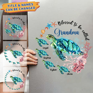 Personalized Grandma Turtle Decal/Sticker- Blessed To Be Called Grandma