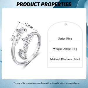 Personalized Double Handwriting Name Ring - Gift For Mom,Couple