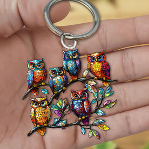 Colorful Owl Keychain-Perfect Gift for Animal Lovers, Friends, Family