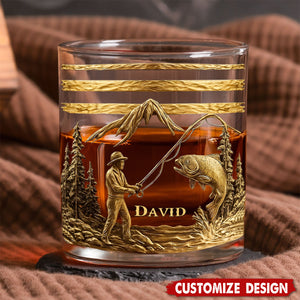 Fishing For Life - Personalized Fishing Whiskey Glass