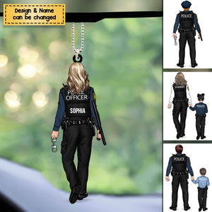 Police Family - Personalized Police Officer Acrylic Christmas / Car Hanging Ornament