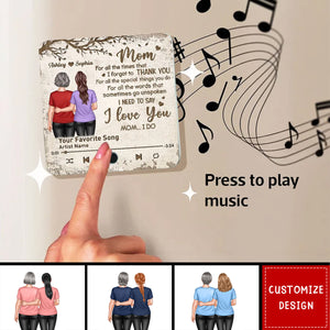 To My Dear Mom Our Song Gift From Daughter Personalized Music Fridge Magnet