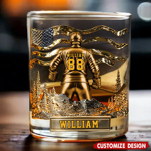 Personalized Hockey Whiskey Glass - Gifts For Hockey Lovers