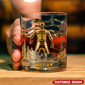 Personalized Hockey Whiskey Glass - Gifts For Hockey Lovers