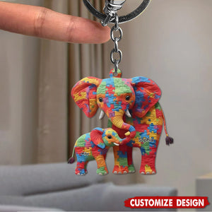 Autism Mama - Personalized Autism Awareness Keychain