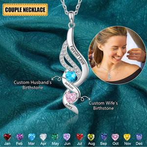 Husband & Wife-Personalized Birthstone Necklace
