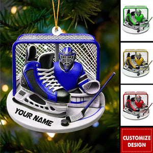 Ice Hockey Christmas Personalized Acrylic Ornament