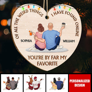 2024 New Release - Wish You A Wonderful Christmas - Couple Personalized Custom Ornament - Wood Custom Heart Shaped - Christmas Gift For For Husband Wife, Anniversary
