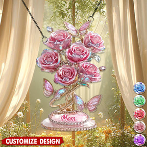 Each Rose Holds A Piece Of Your Heart - Personalized Suncatcher - Mother's Day