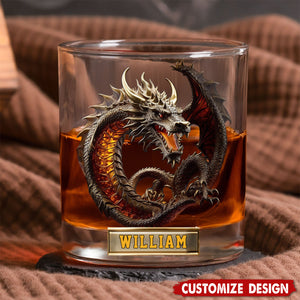 Personalized Dragon Whiskey Glass - GIft For Dragon Lovers
