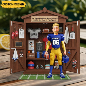 Personal Football Locker - Personalized Acrylic Plaque, Gifts For Football Lovers