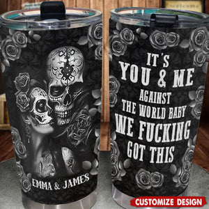 It's You & Me - Personalized Skull Tumbler - Gift For Couple