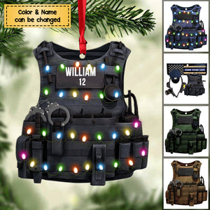 Police Bulletproof Vest, Personalized Ornament, Gift For Police Officers