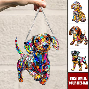 Love Dachshunds - Personalized Dachshund Window Hanging Suncatcher Ornament