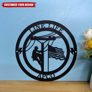 Personalized Lineman Sign, Lineman Gift, Custom Metal Wall Sign, Custom Line Life Name Metal Sign