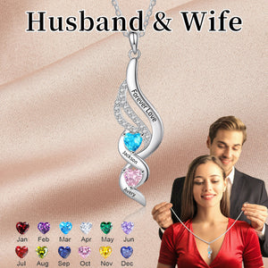 Husband & Wife-Personalized Birthstone Necklace