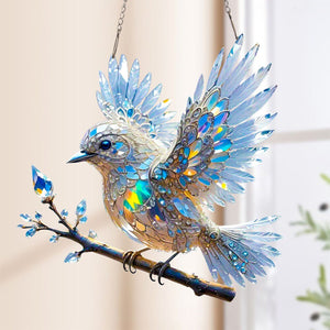 Crystal Sky Bluebird Window Hanging - Gift for Bird Lover