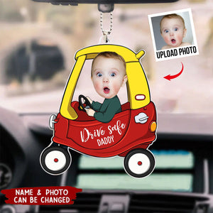 Drive Safe Daddy - Personalized Car Photo Ornament