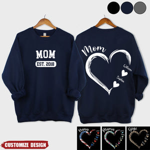 Personalized Mom Grandma Heart Sweatshirt