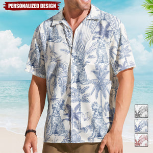 Dog Lovers Toile De Jouy Style Custom Dog Breeds - Personalized Hawaiian Shirt