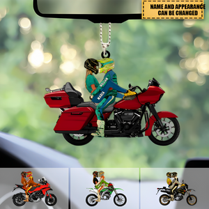 Personalized Riding Couple Car Hanging Ornament - Gifts for Motorcycle lovers