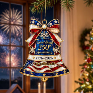 Personalized 250th Anniversary Acrylic Ornament, Christmas Patriotic Keepsake