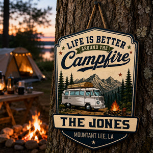 Welcome To Our Campsite - Personalized Wood Sign
