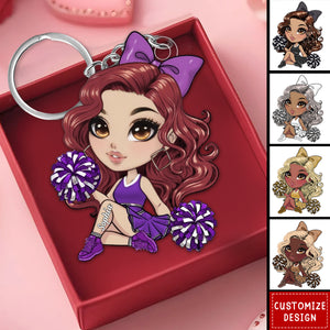 Cheerleader Cartoon Sports Girl-Personalized Keychain