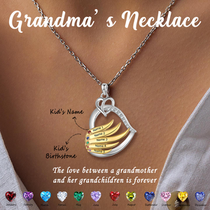 Personalized Golden Intertwined Heart Birthstone Necklace, Mother's Day Gift
