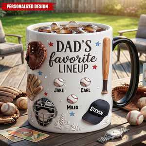 Personalized Baseball Dad Magic Coffee Mug-Gifts For Dad