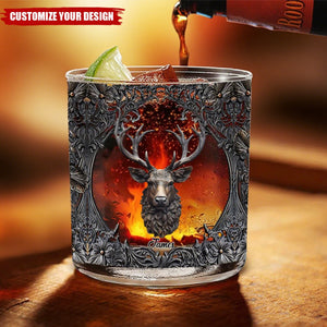 Love Hunting And Whiskey - Personalized Hunting Whiskey Glass