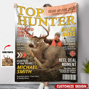 Personalized Hunting Magazine Cover Blanket - Gifts for Hunting Lovers