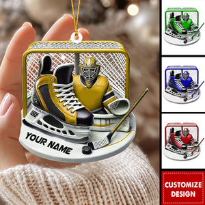 Ice Hockey Christmas Personalized Acrylic Ornament