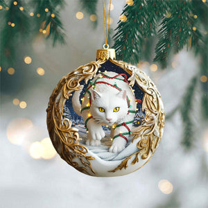 Yule Cat Christmas Hanging Ornament